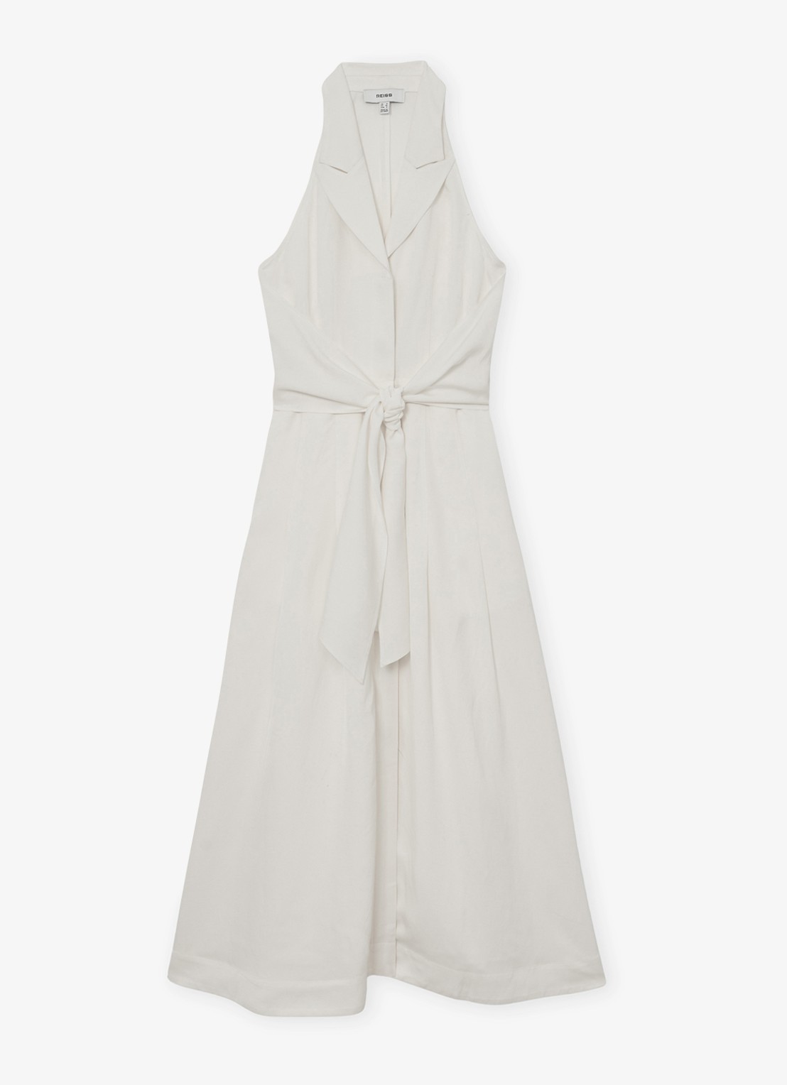 Reiss Midi jurk met halter - voorkant 6 wit