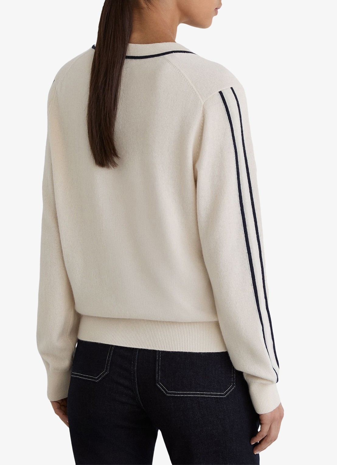 Reiss Mila fijngebreide trui in kasjmierblend - achterkant 3 beige