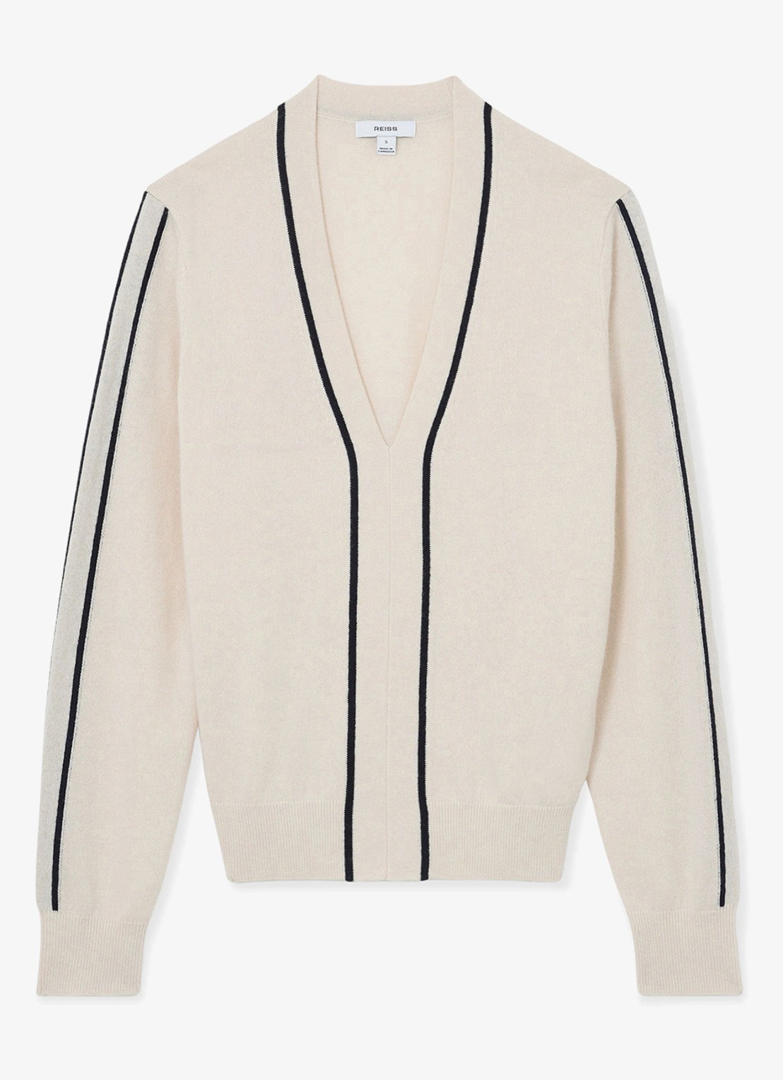 Reiss Mila fijngebreide trui in kasjmierblend - voorkant beige
