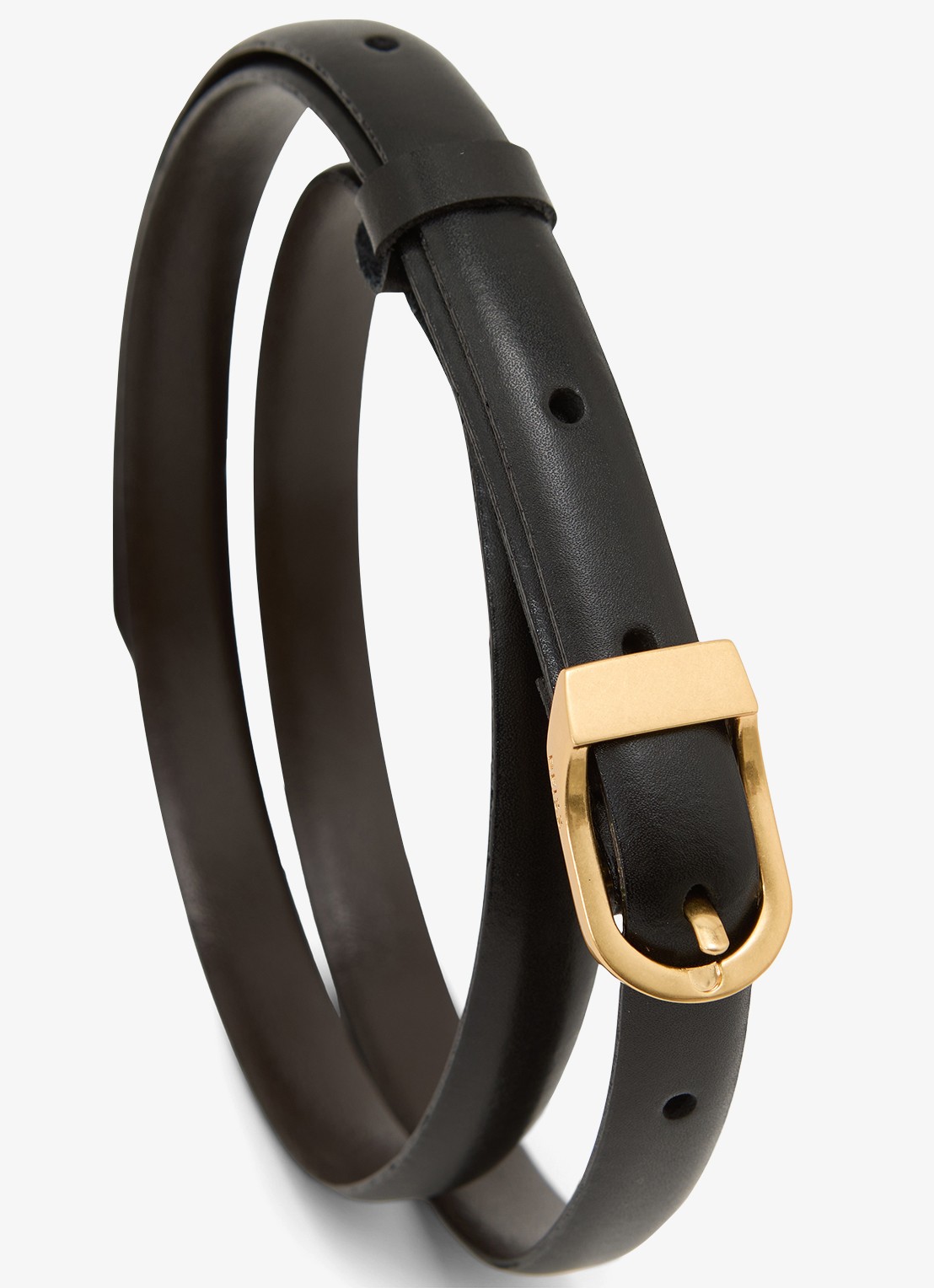 Reiss Mila riem van leer  - detail 3 zwart