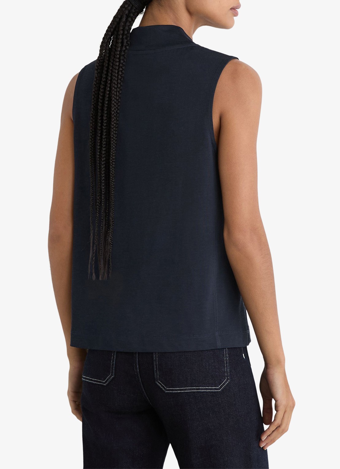 Reiss Miley top met V-hals - achterkant 6 blauw