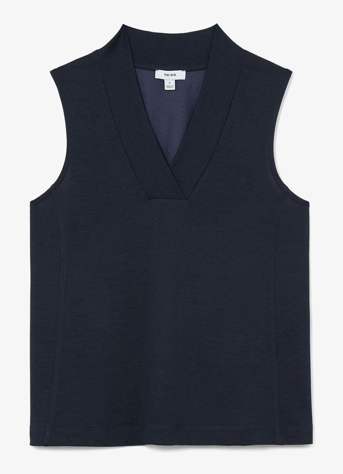 Reiss Miley top met V-hals - voorkant 4 blauw
