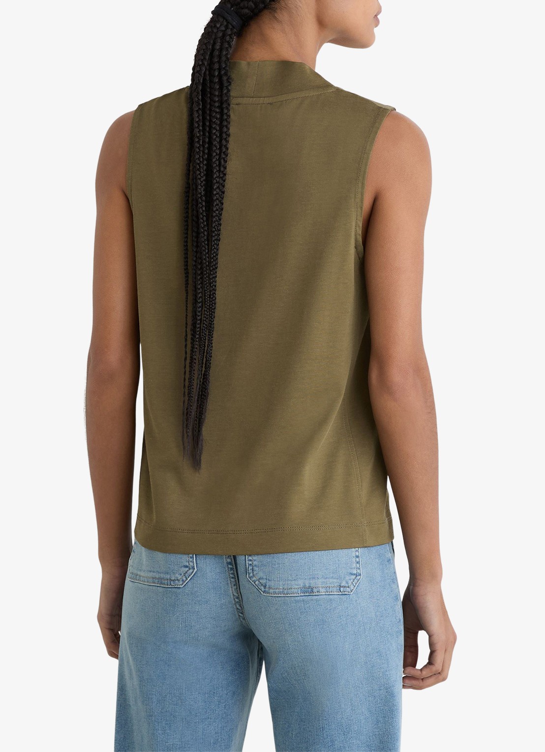 Reiss Miley top met V-hals - achterkant 4 khaki