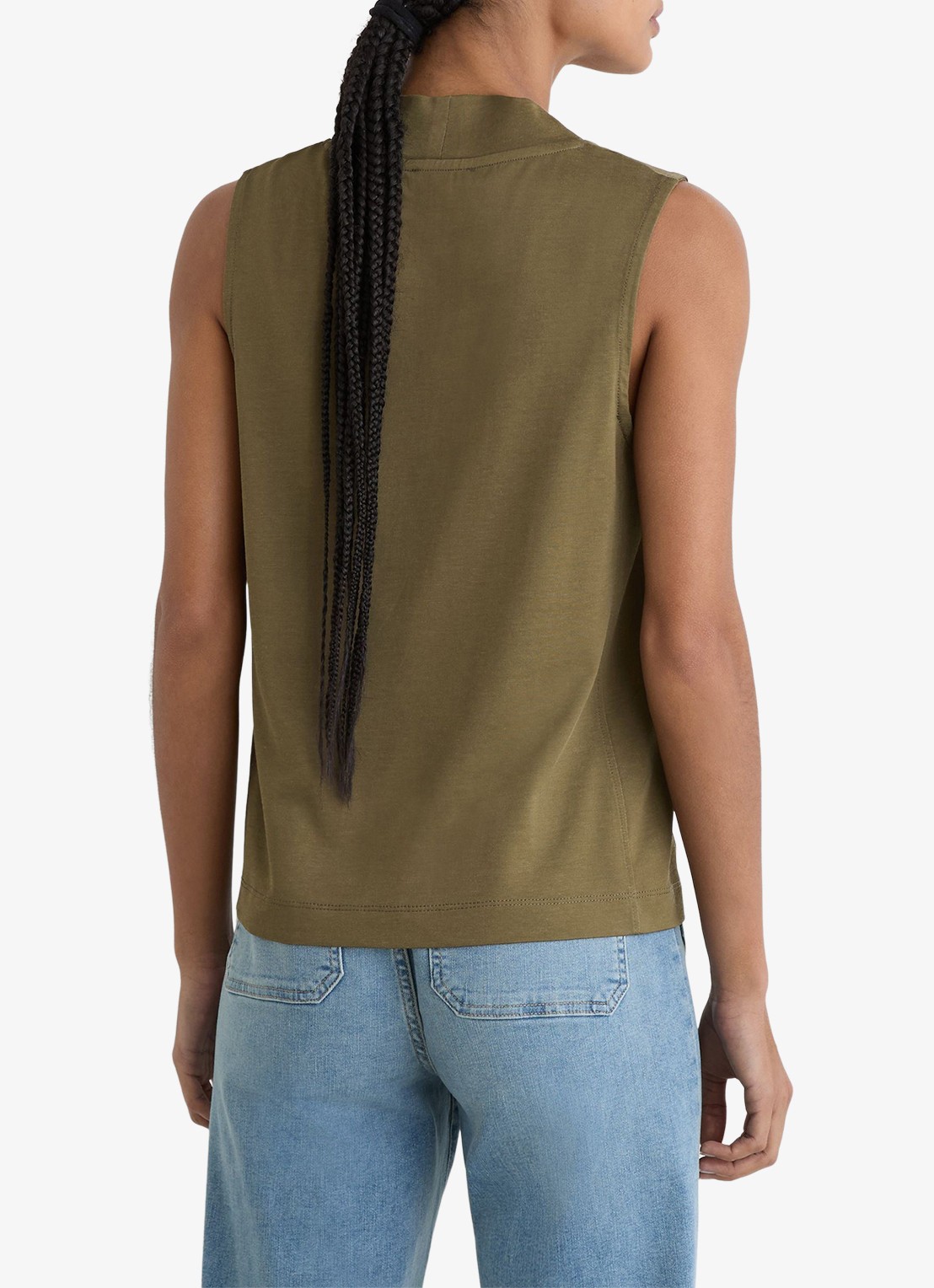 Reiss Miley top met V-hals - achterkant 6 khaki