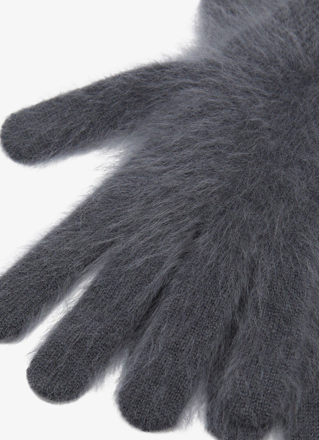 Reiss Millie handschoenen van kasjmier - detail grijs