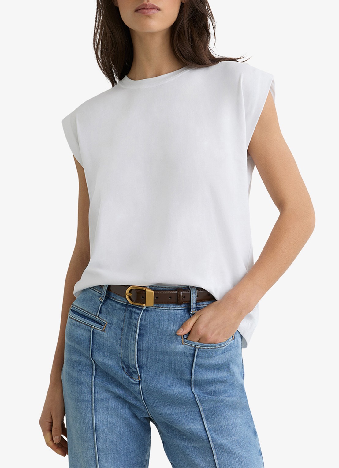 Reiss Millie T-shirt met ronde hals - detail 2 wit