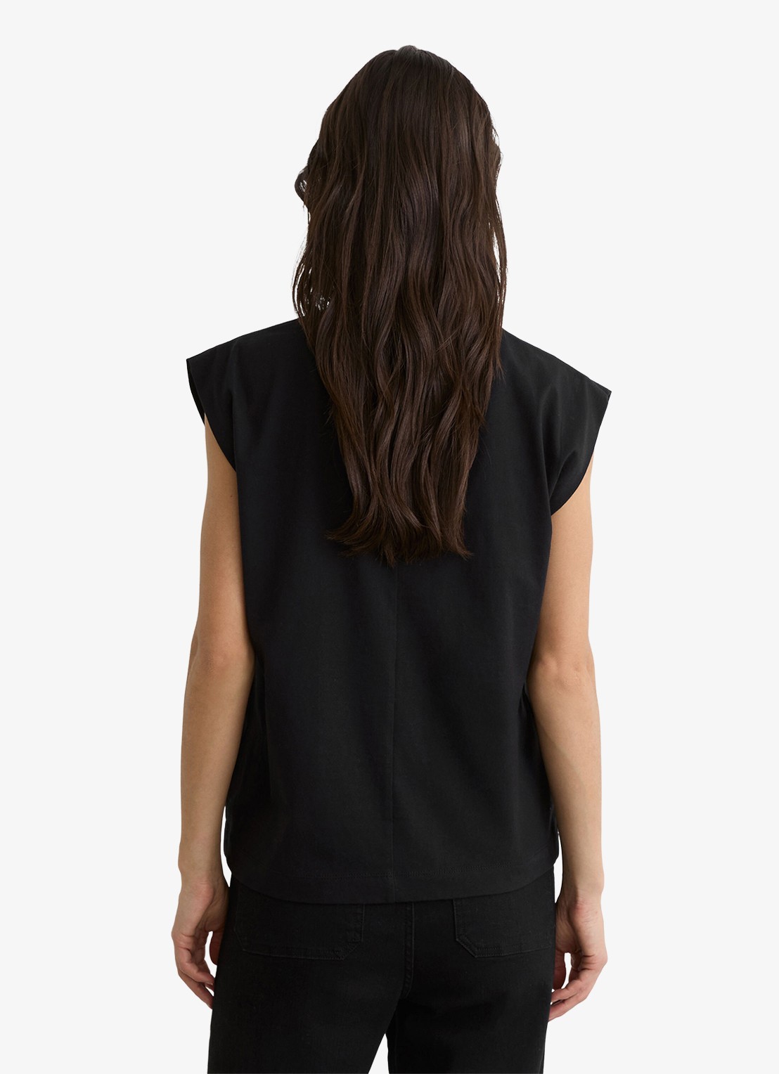 Reiss Millie T-shirt met ronde hals - achterkant black / zwart