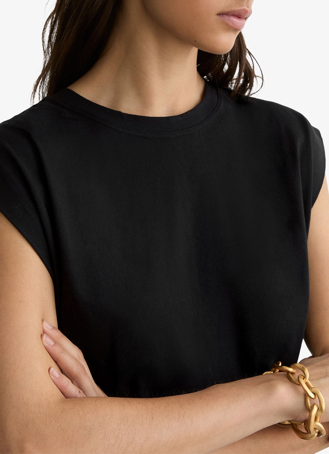Reiss Millie T-shirt met ronde hals - detail 2 black / zwart