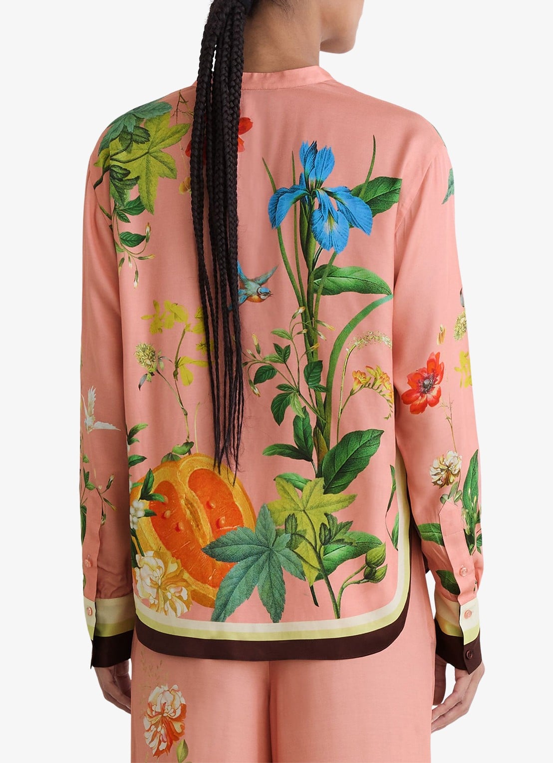 Reiss Milos blouse met print - achterkant 3 oudroze
