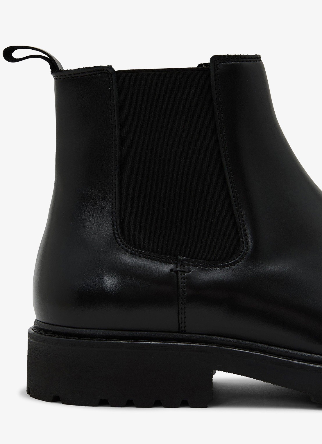 Reiss Milton chelsea boot van leer - detail 5 zwart