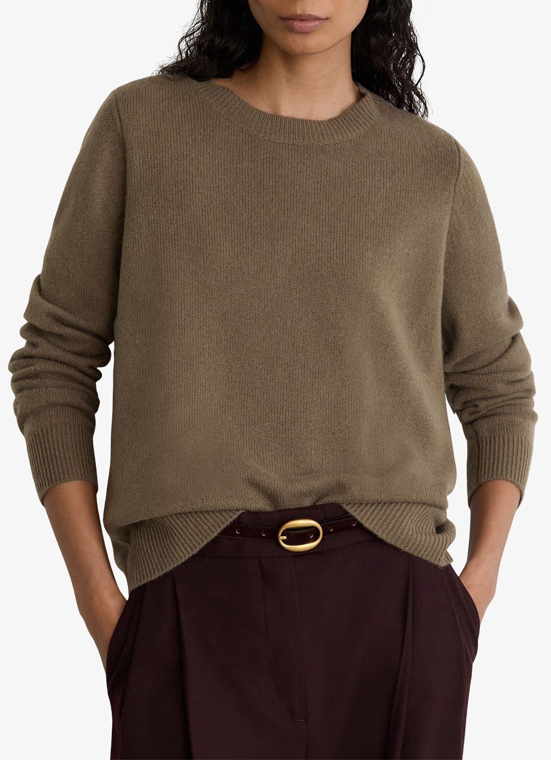 Reiss Mimi fijngebreide trui van kasjmier - detail 2 khaki