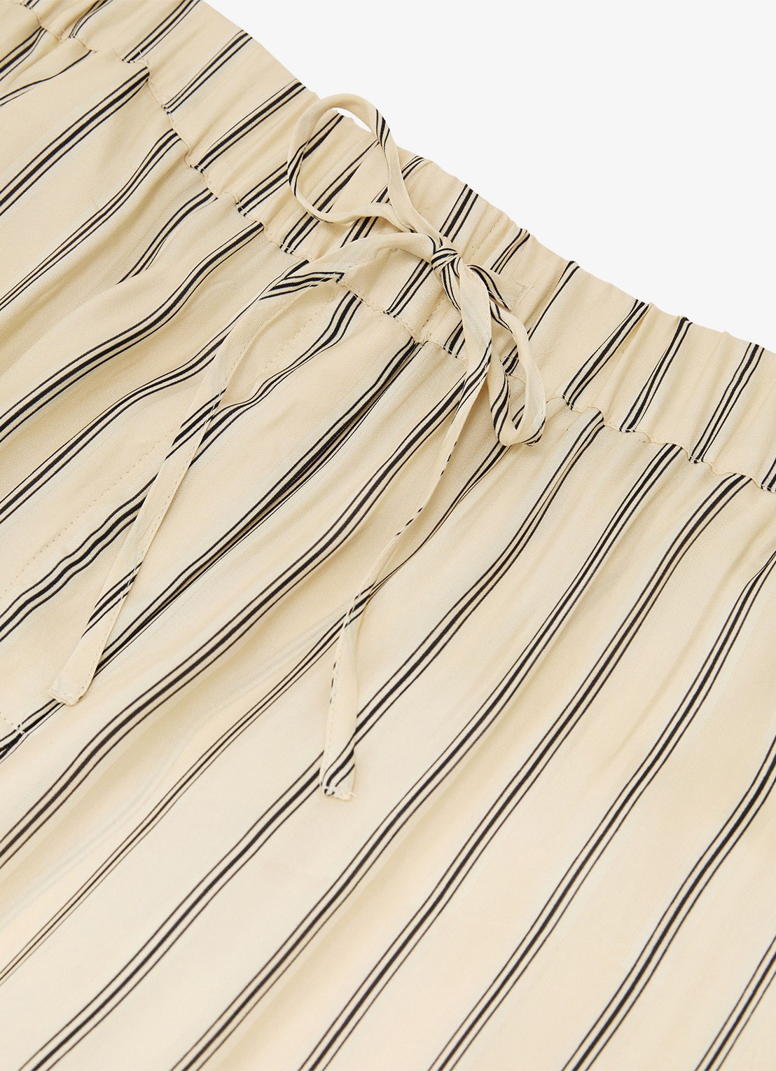 Reiss Minnie high waist wide fit pantalon met streepprint - detail 3 creme