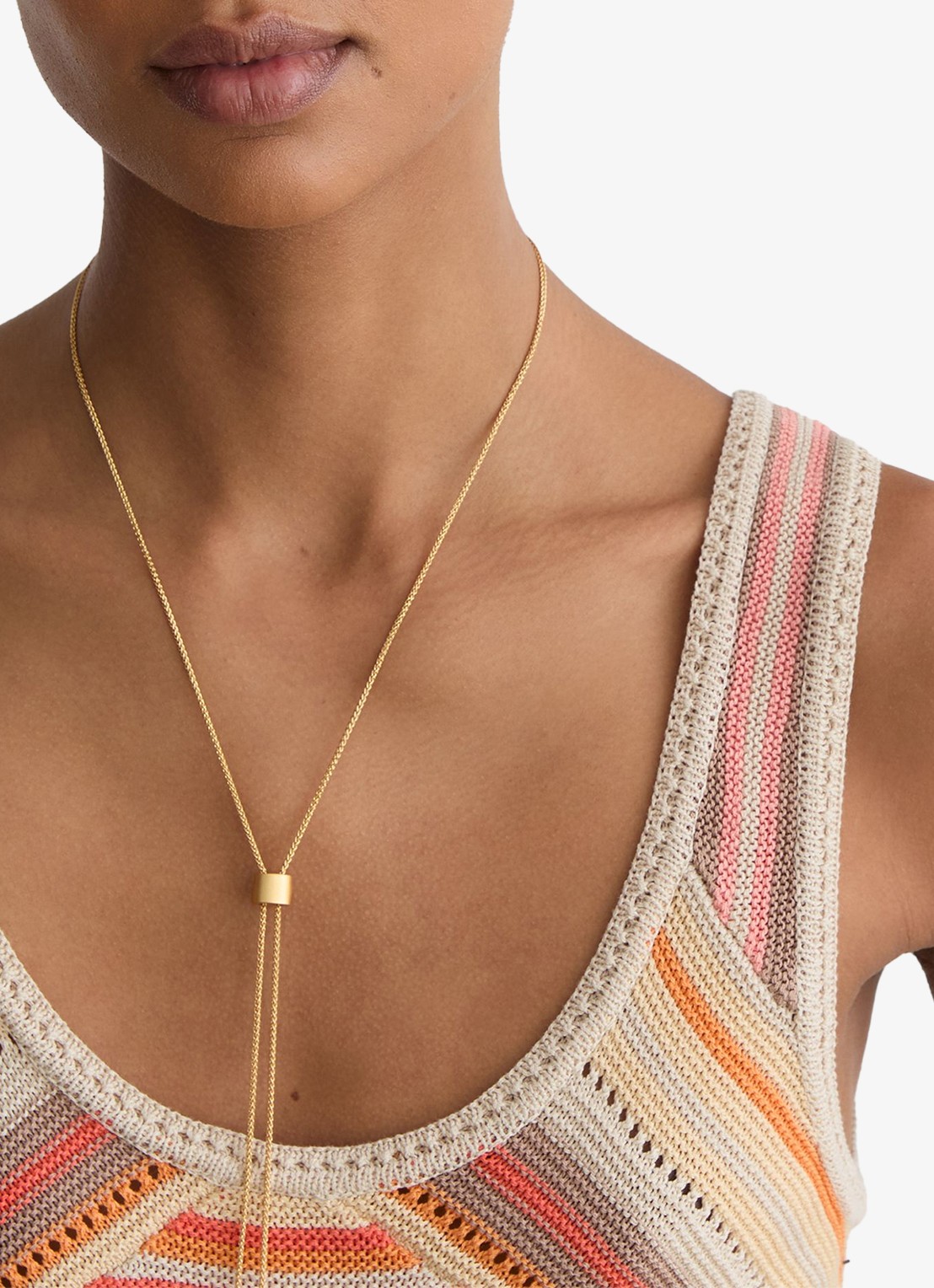 Reiss MIRIAM fijngebreide top met streepprint - detail 3 creme