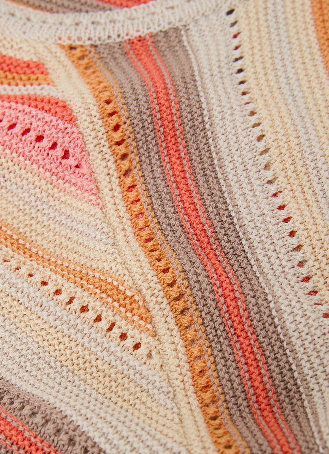 Reiss MIRIAM fijngebreide top met streepprint - detail 4 creme