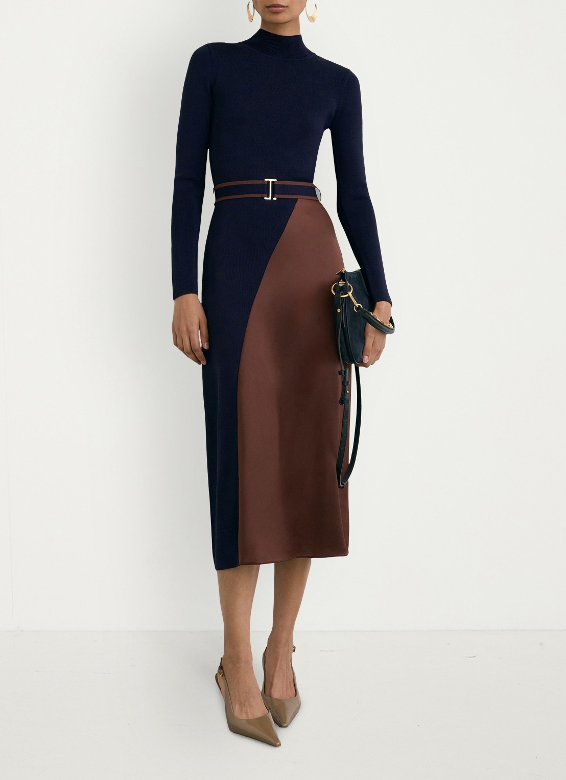Reiss Misty midi jurk met colourblocking - detail 3 multicolor