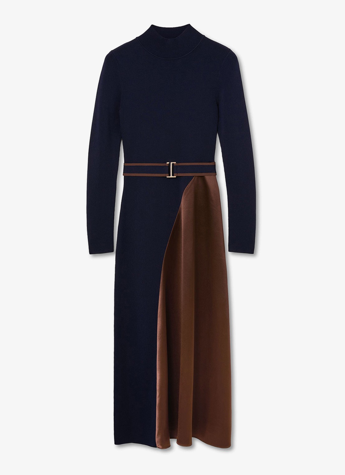 Reiss Misty midi jurk met colourblocking - voorkant 6 multicolor