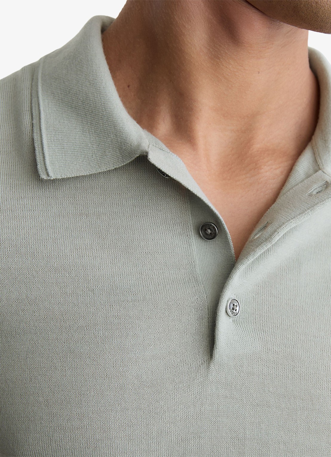Reiss Mnor regular fit polo van merino wol - detail 5 lichtgroen