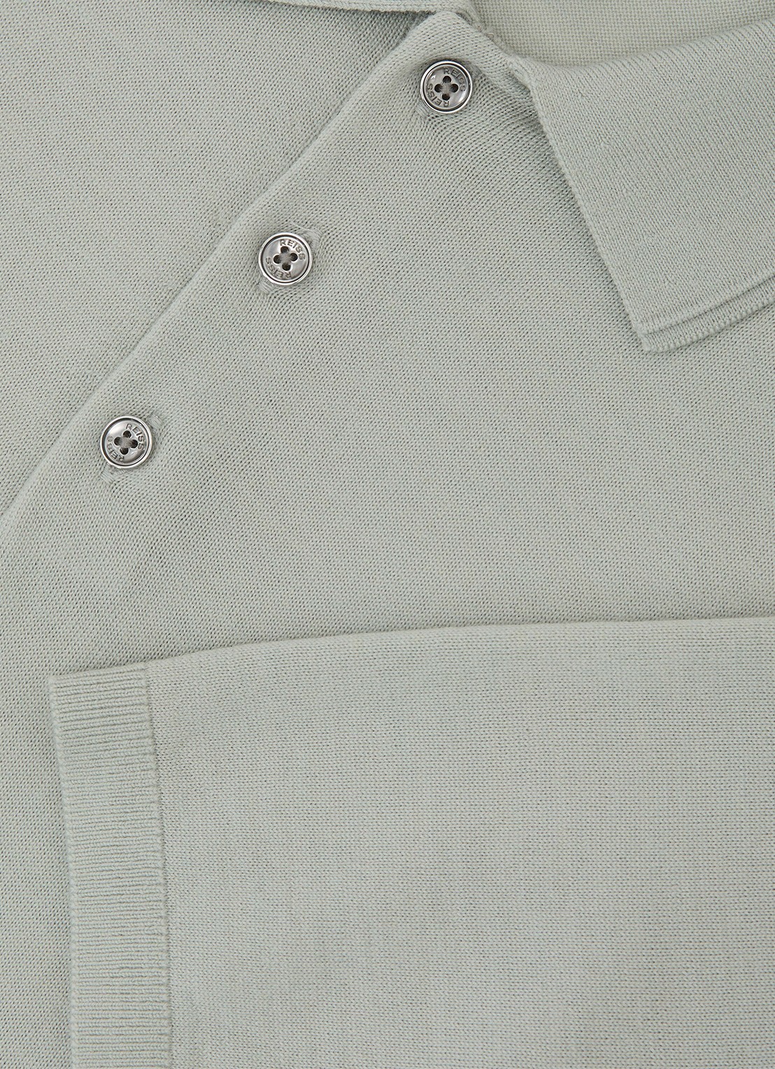 Reiss Mnor regular fit polo van merino wol - detail 6 lichtgroen