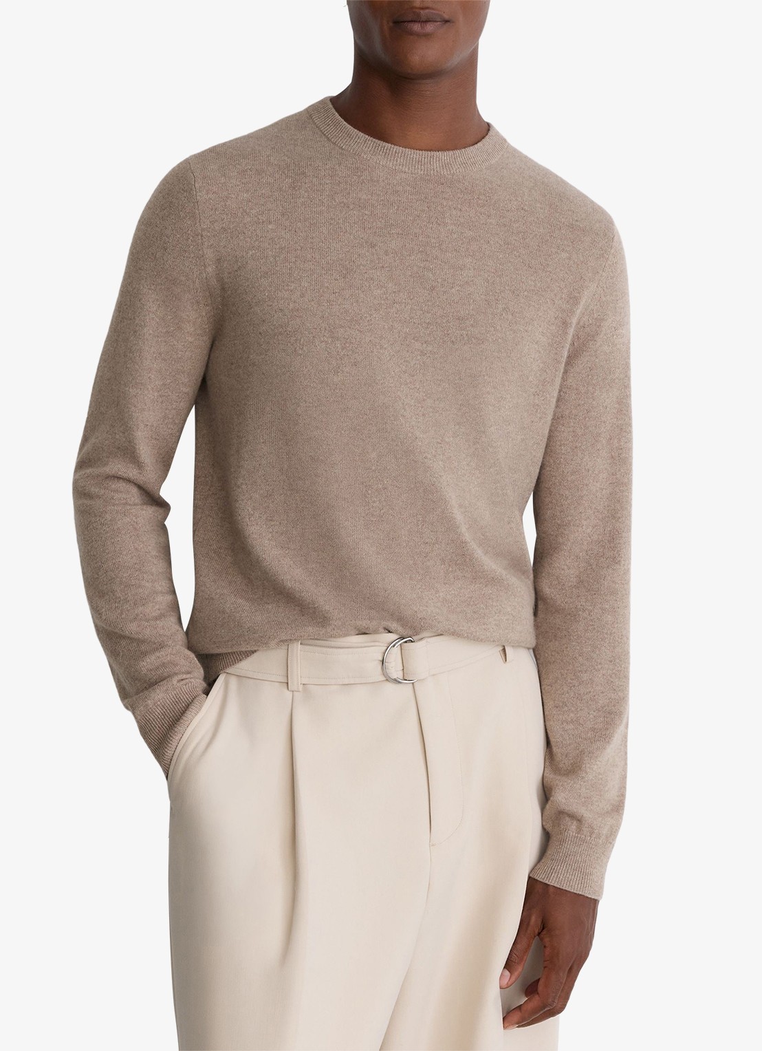 Reiss Monarch fijngebreide trui van kasjmier - detail taupe