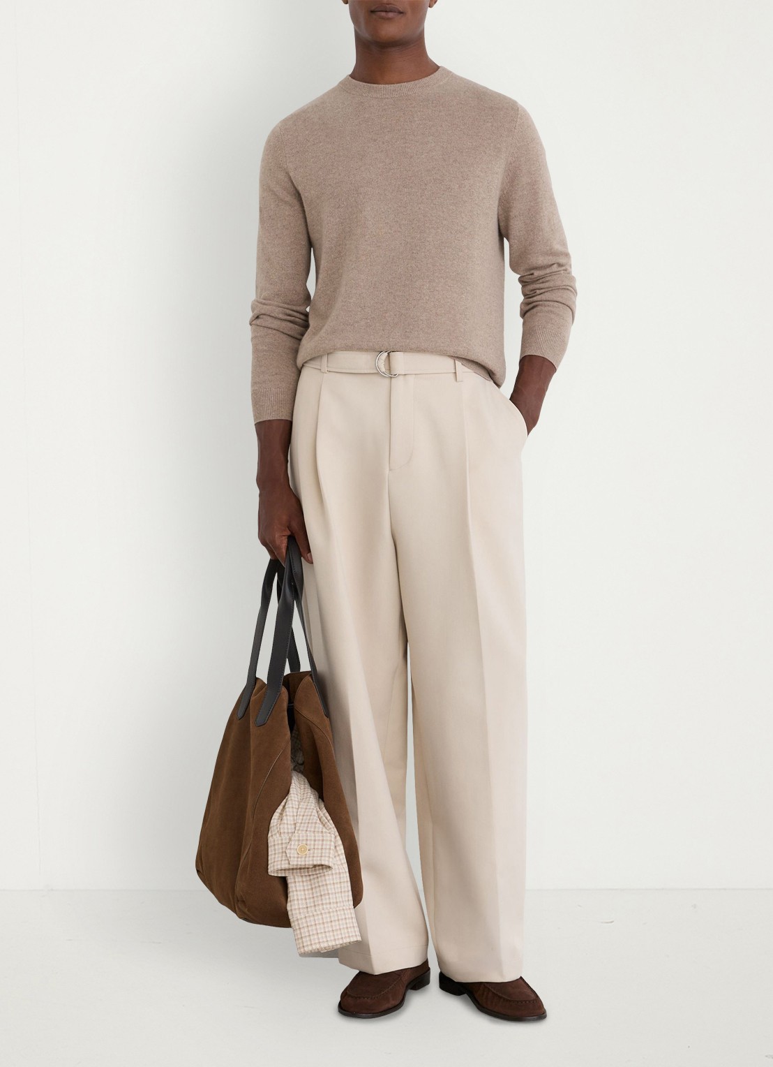 Reiss Monarch fijngebreide trui van kasjmier - detail 4 taupe
