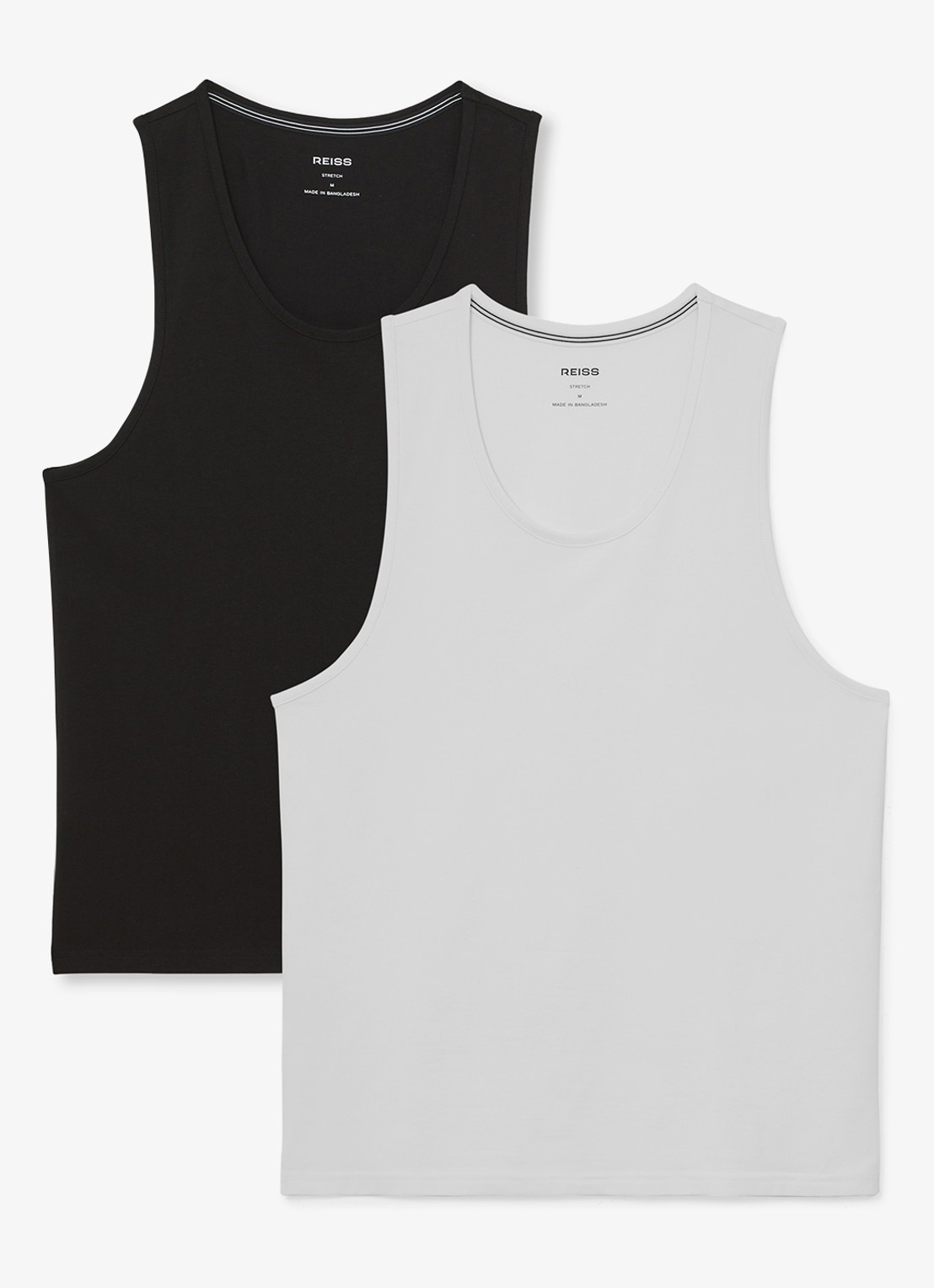Reiss Monty singlet van katoen in 2-pack - voorkant 2 wit