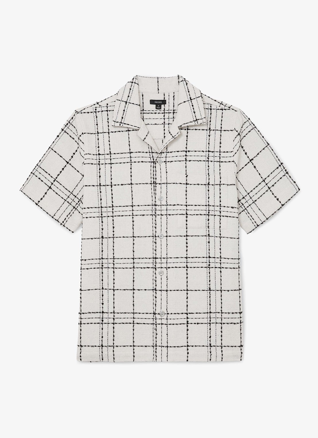 Reiss Moran regular fit overhemd met ruitdessin - voorkant wit