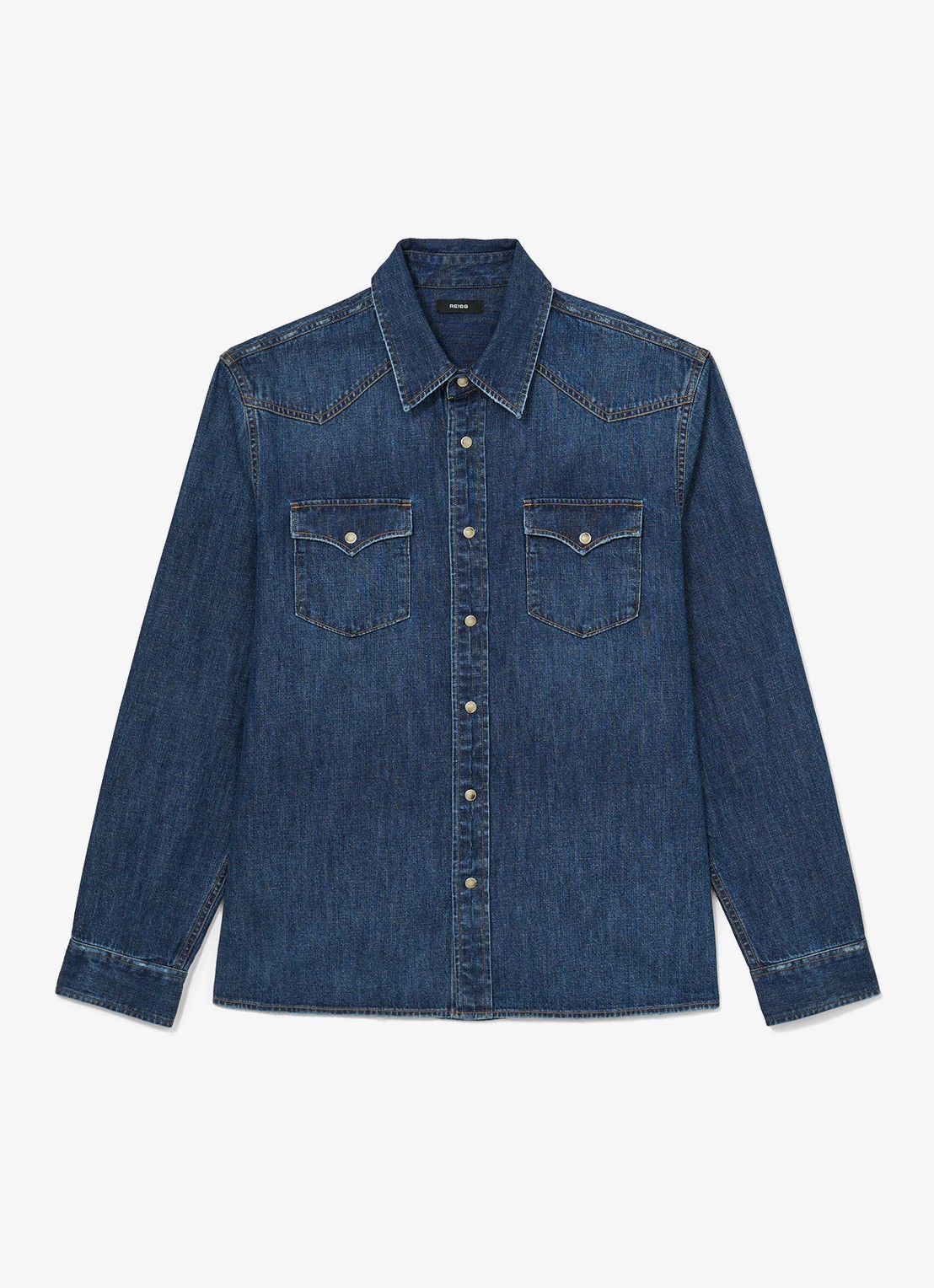 Reiss Mountain denim regular-fit overhemd - voorkant 7 denim