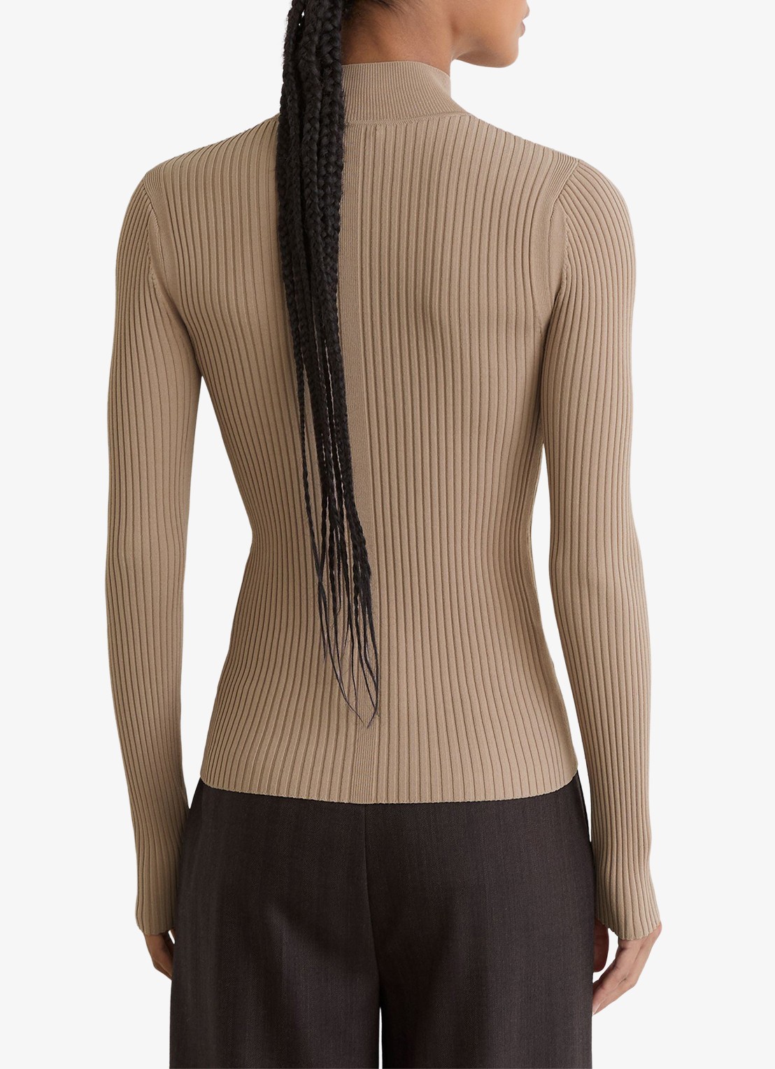 Reiss Nancy ribgebreide trui met col - achterkant 4 beige