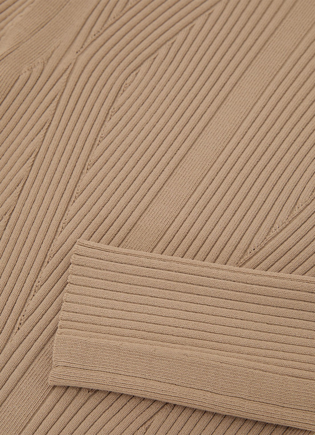 Reiss Nancy ribgebreide trui met col - detail 3 beige
