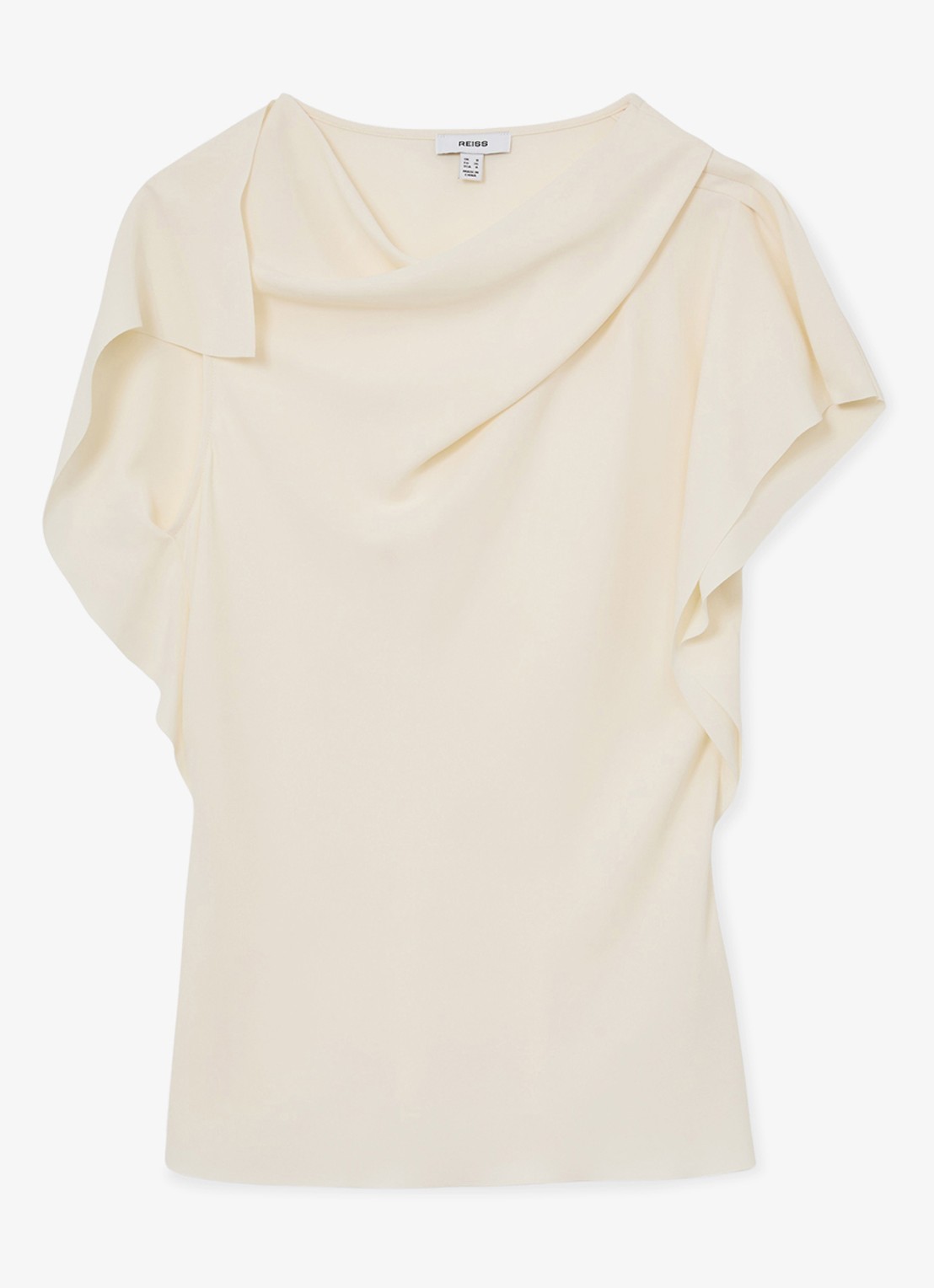 Reiss Natalie top met gedrapeerd detail - voorkant 5 beige