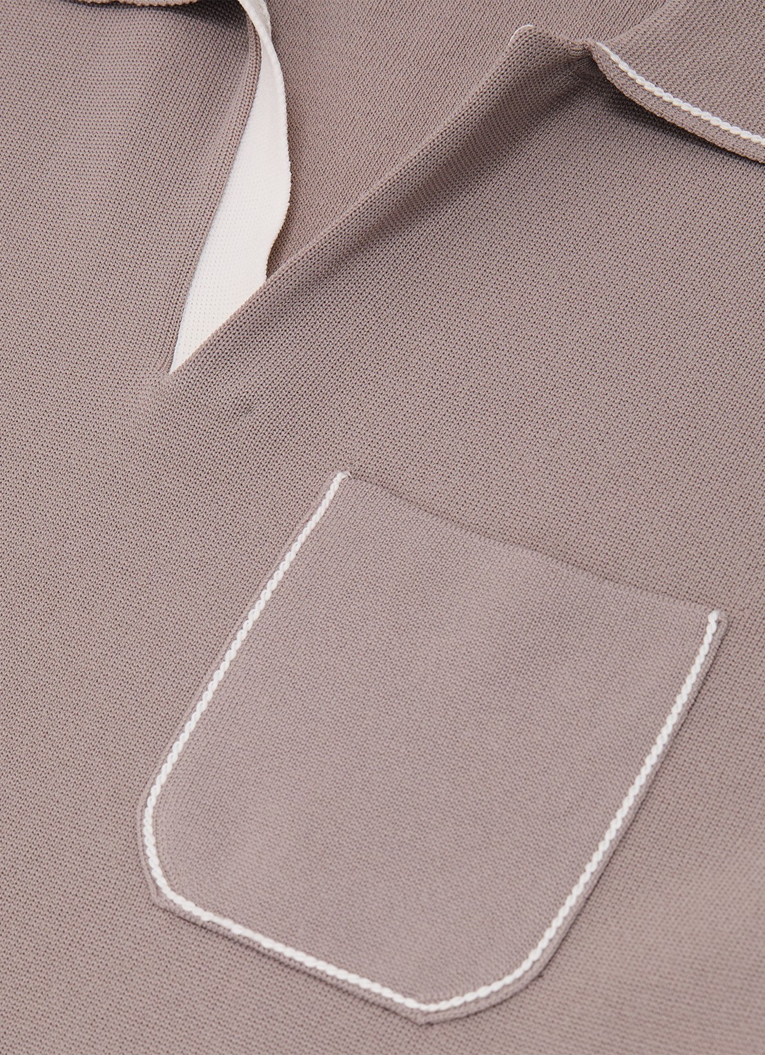 Reiss Newbury regular fit polo met borstzak  - detail 5 taupe