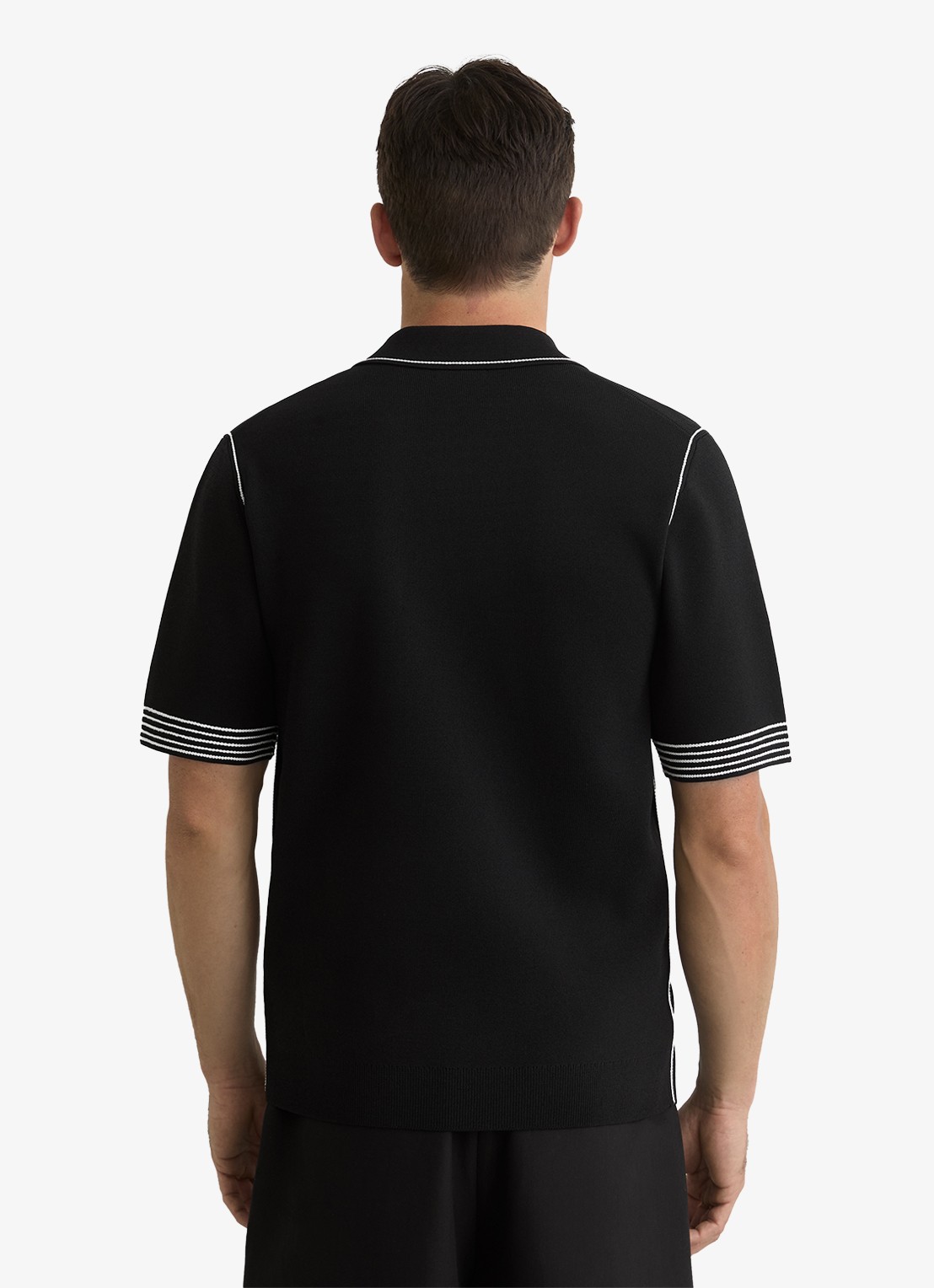 Reiss Newbury regular fit polo met borstzak  - achterkant 6 black / zwart
