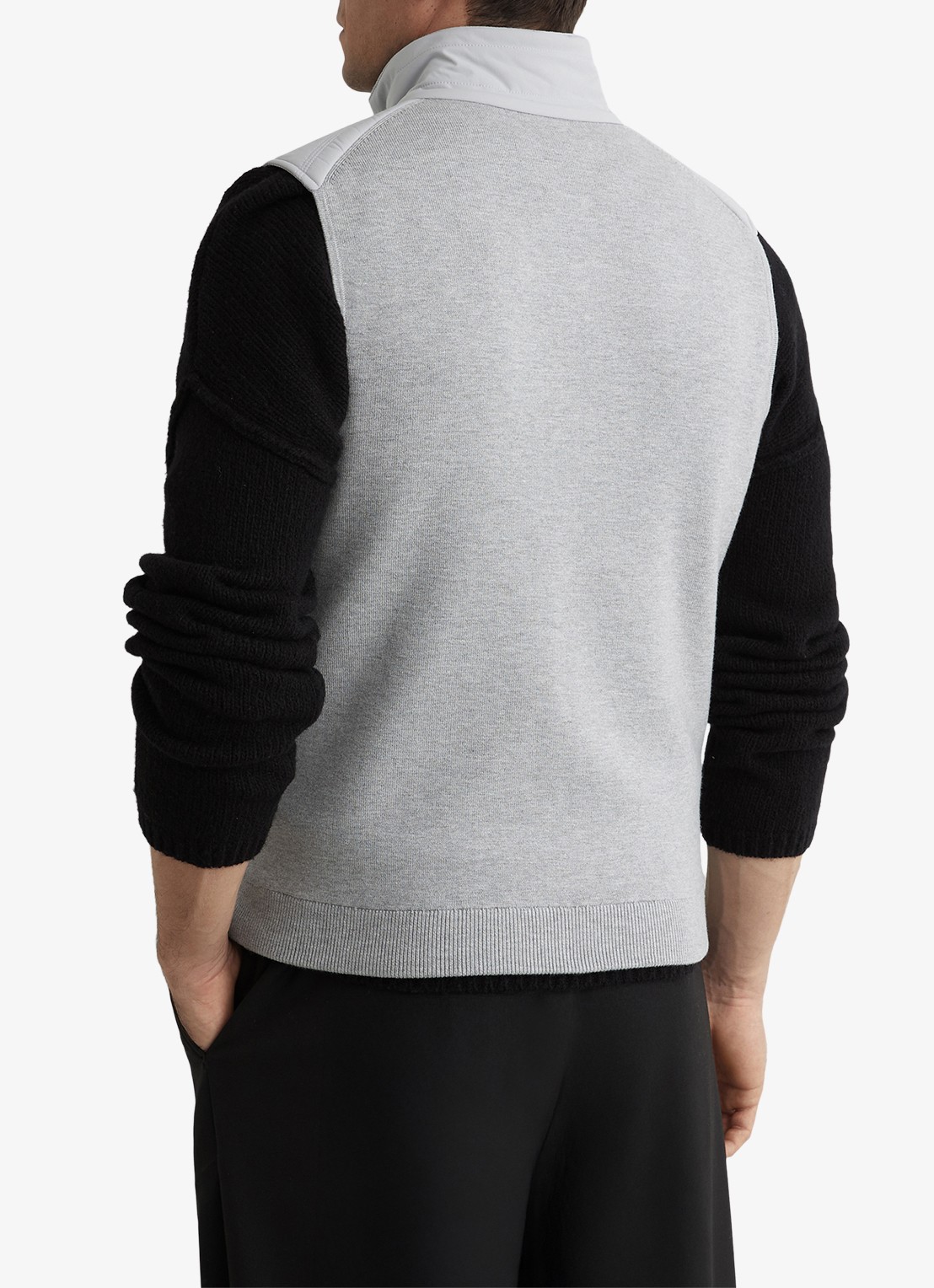 Reiss Newford bodywarmer in wolblend met opstaande kraag en steekzakken - achterkant 3 soft grey / grijs