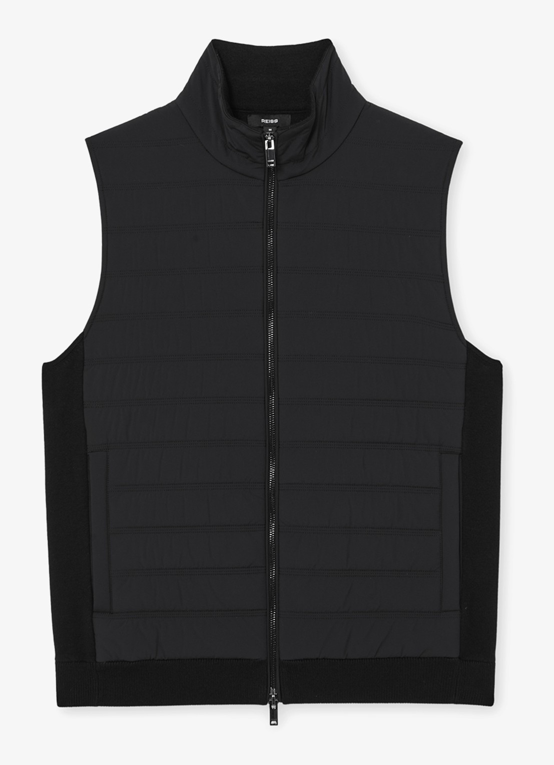 Reiss Newford bodywarmer met steekzakken - voorkant 6 black / zwart