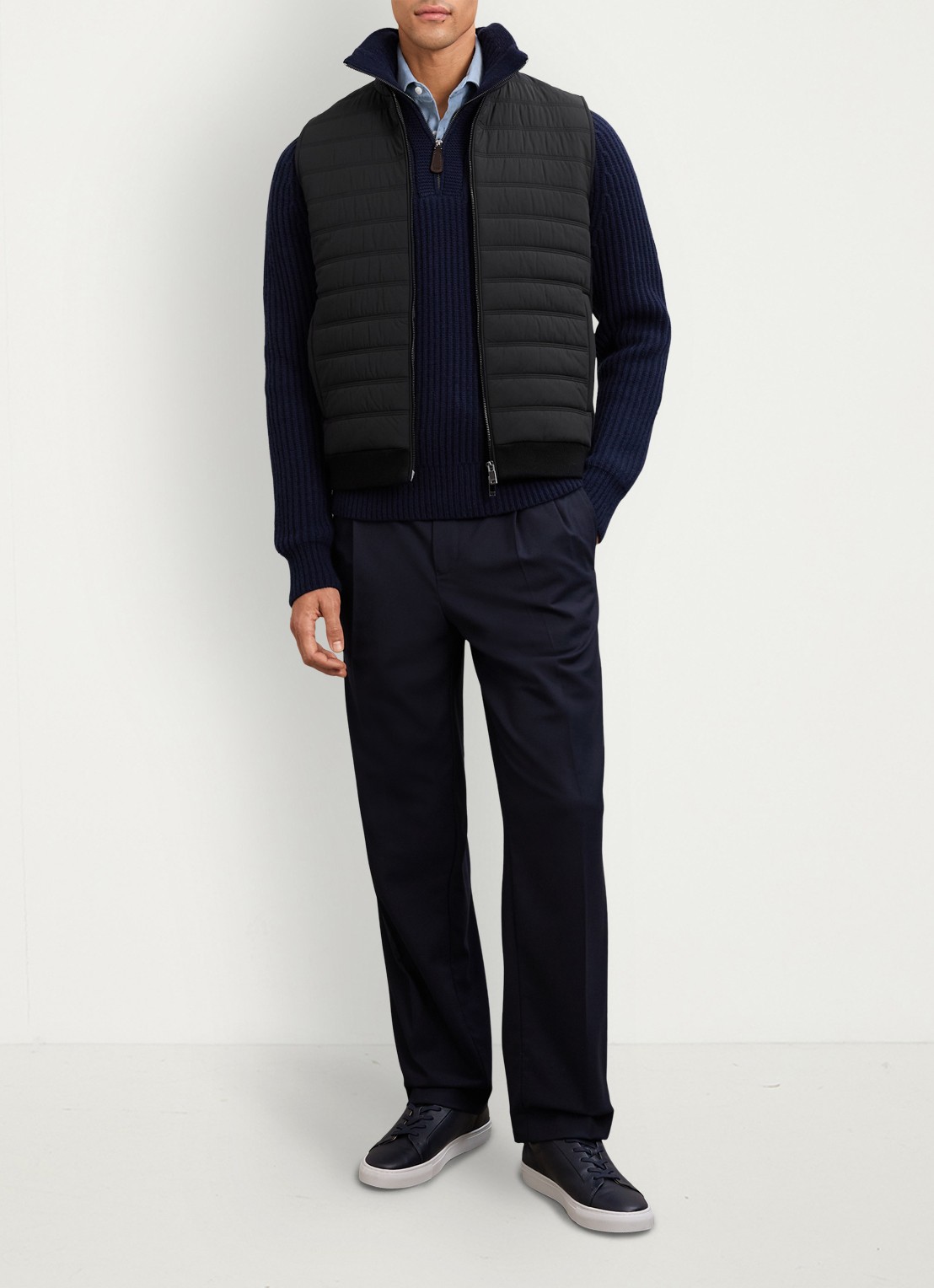 Reiss Newford bodywarmer met steekzakken - voorkant 7 black / zwart