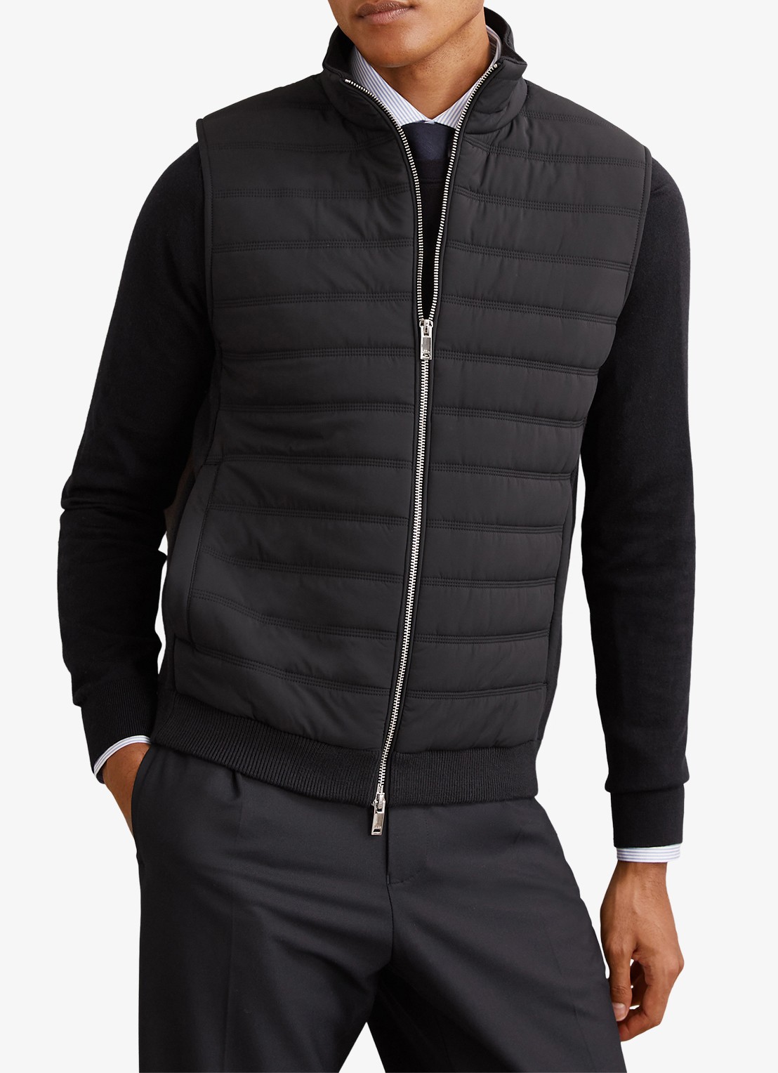 Reiss Newford bodywarmer met steekzakken - detail 3 navy / blauw