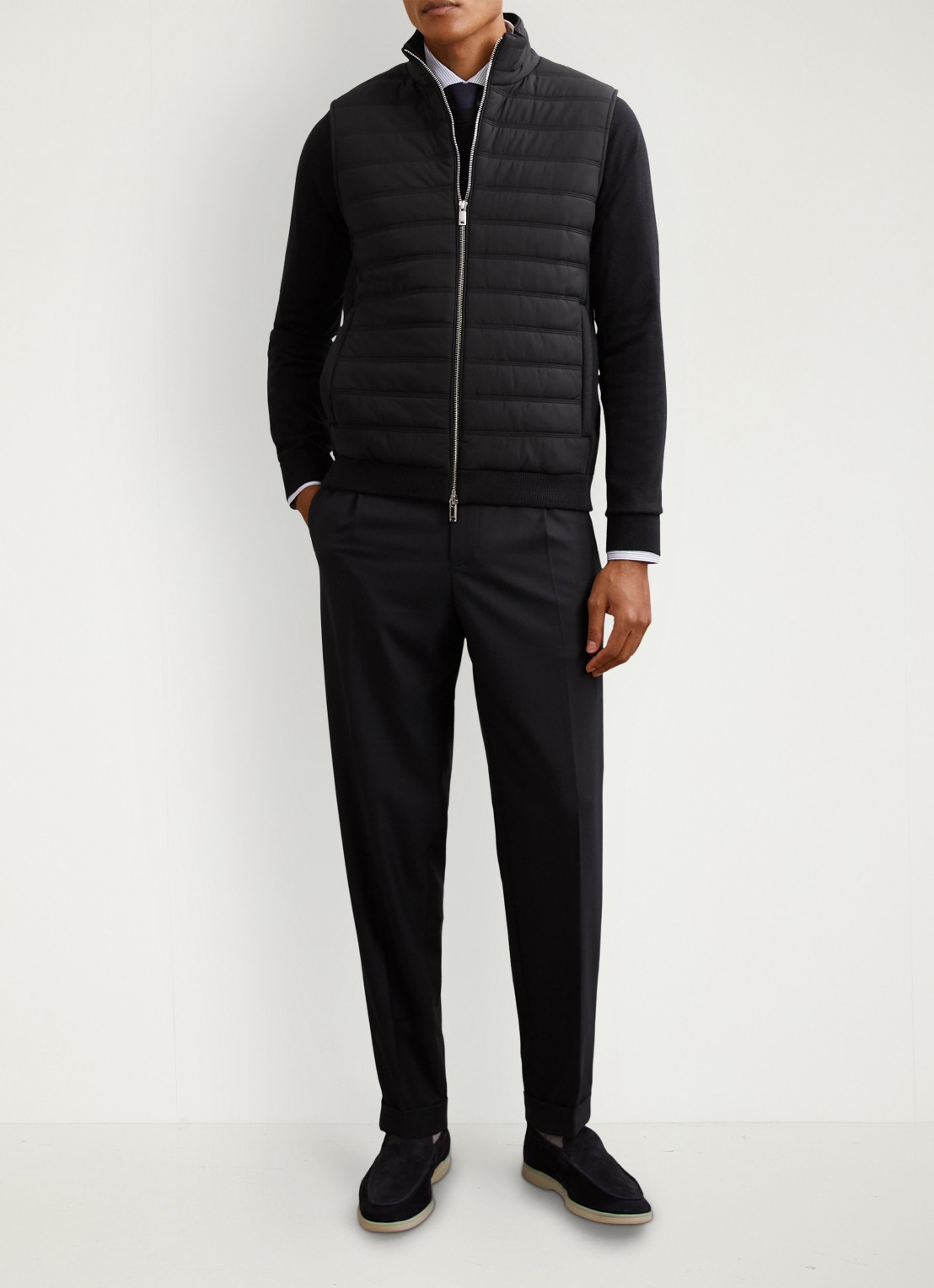 Reiss Newford bodywarmer met steekzakken - voorkant 2 navy / blauw