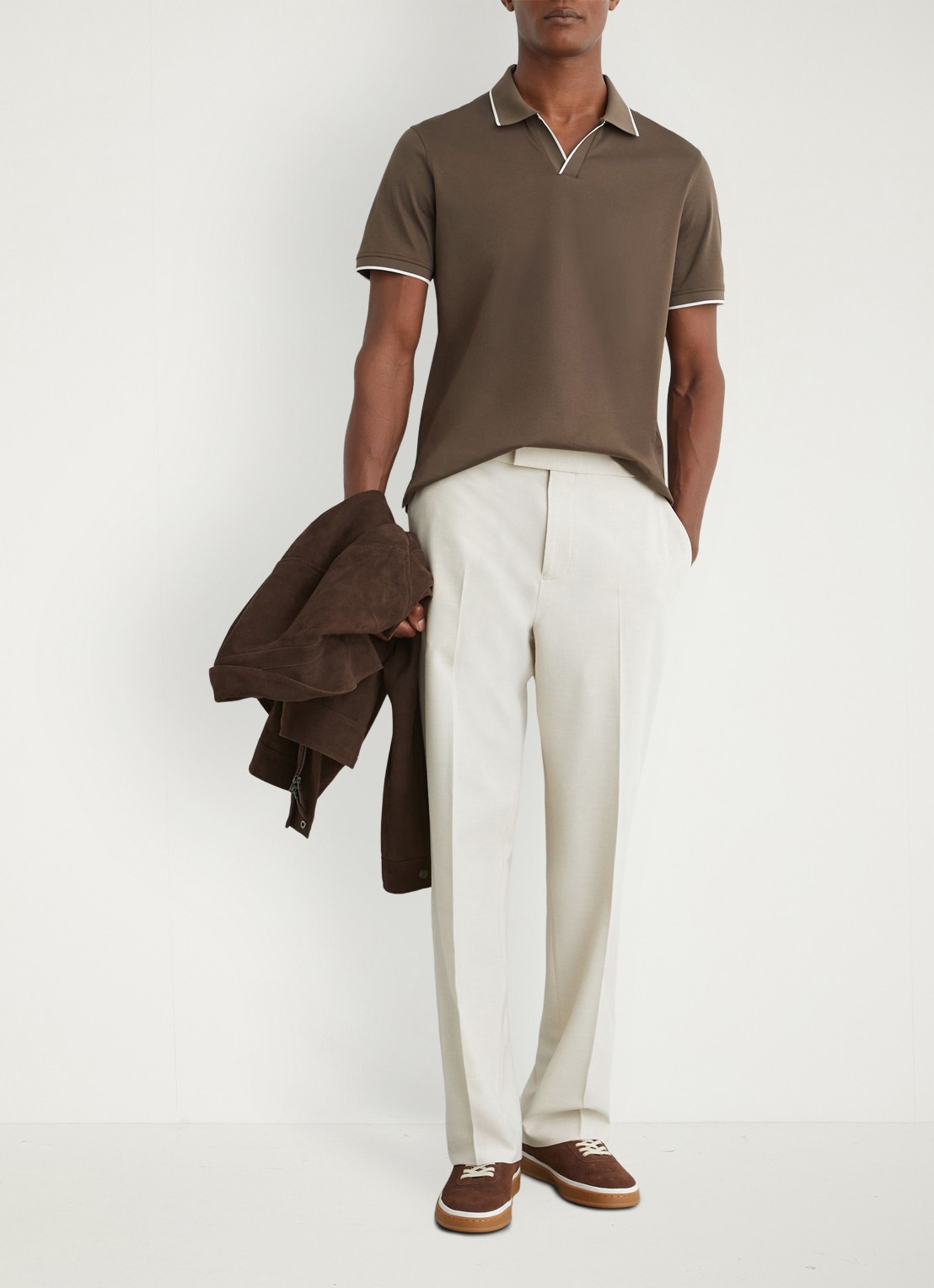 Reiss Nico regular fit polo - voorkant 3 bruin