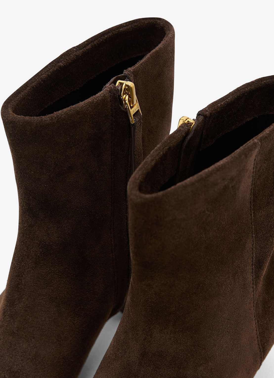 Reiss Nicole enkellaarsjes van leer  - detail 3 chocoladebruin