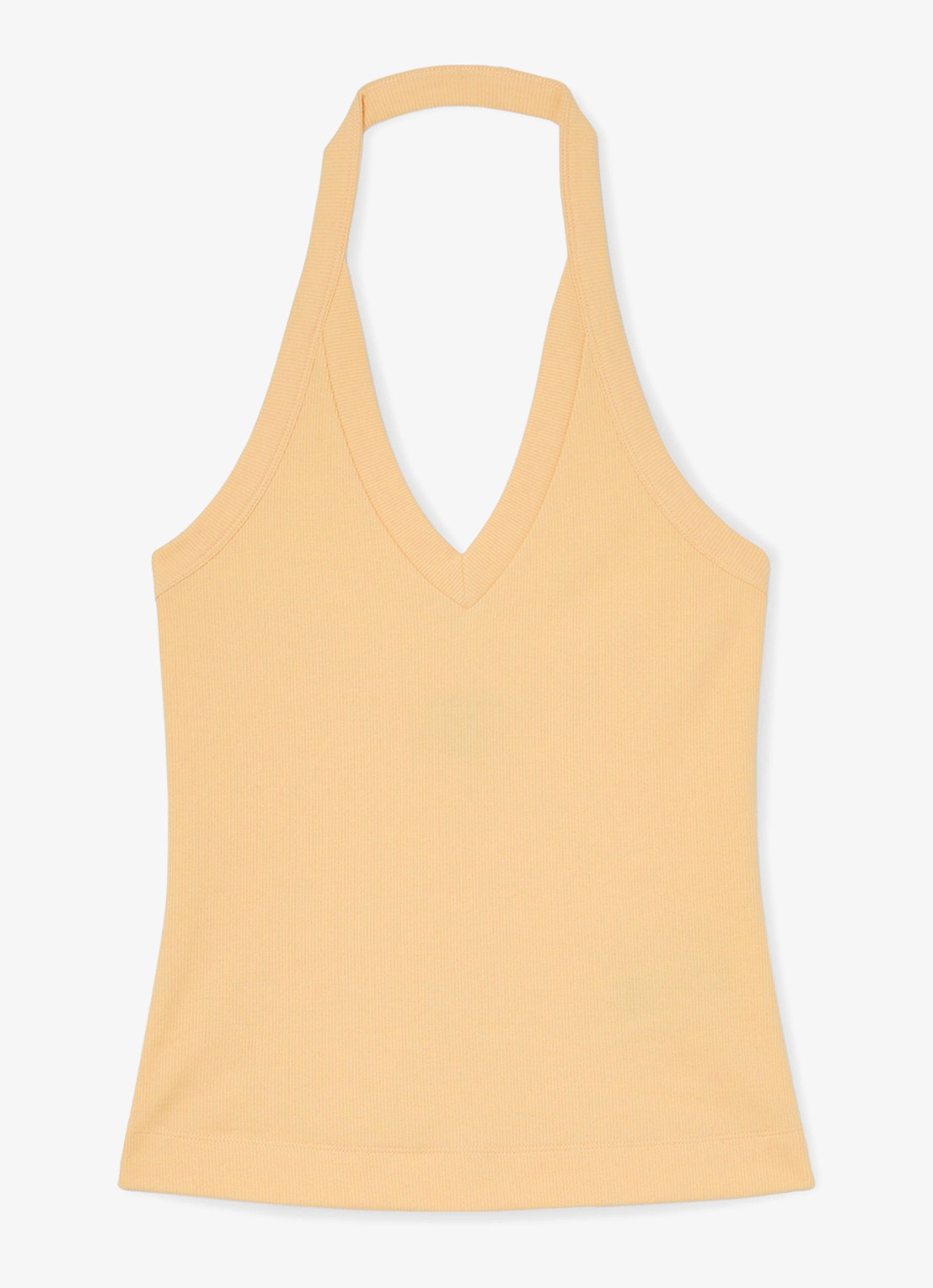Reiss Nina top met ribstructuur - voorkant 2 oranje
