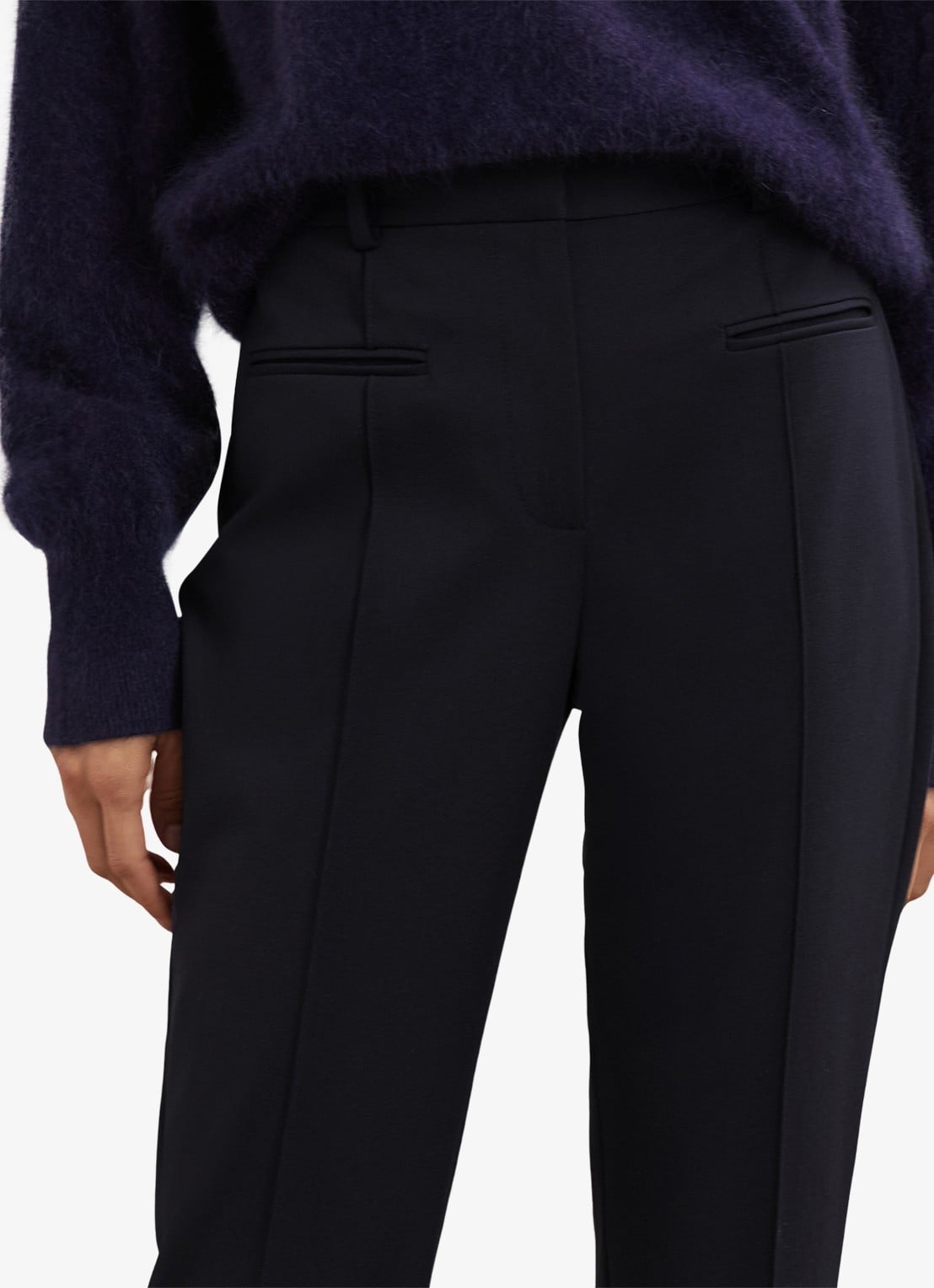 Reiss Norla high waist tapered fit pantalon met paspelzakken - detail 2 blauw