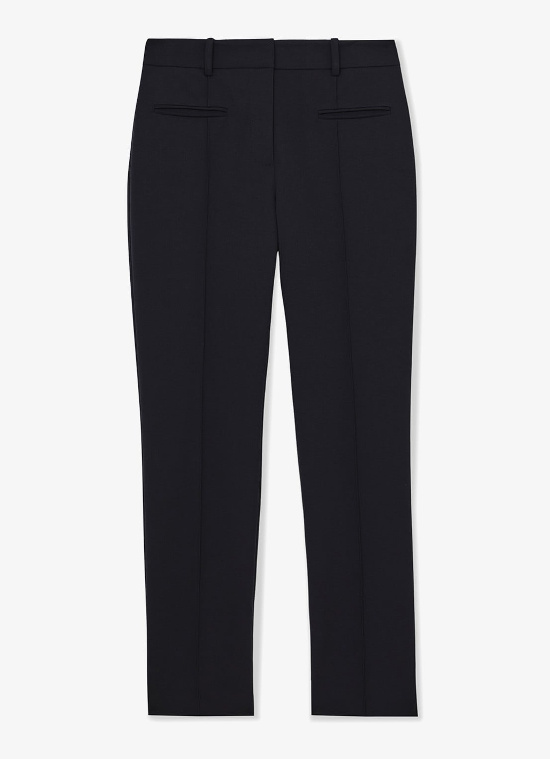 Reiss Norla high waist tapered fit pantalon met paspelzakken - voorkant 5 blauw