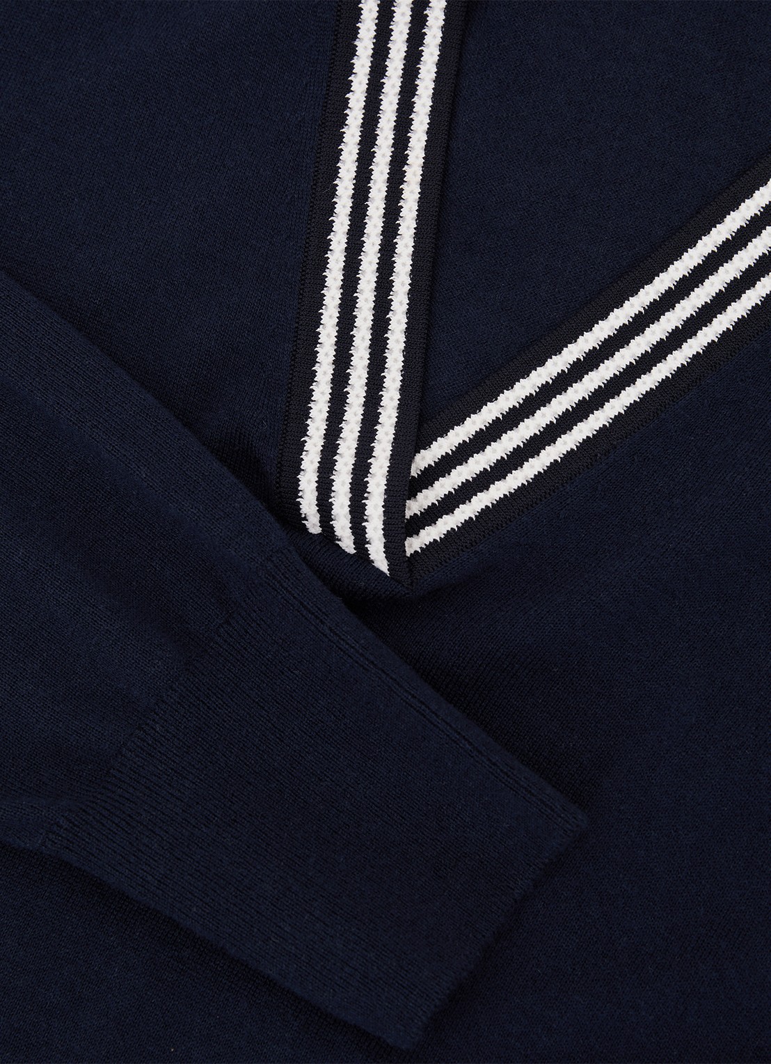 Reiss Nova fijngebreide trui van merino wol - detail 6 donkerblauw