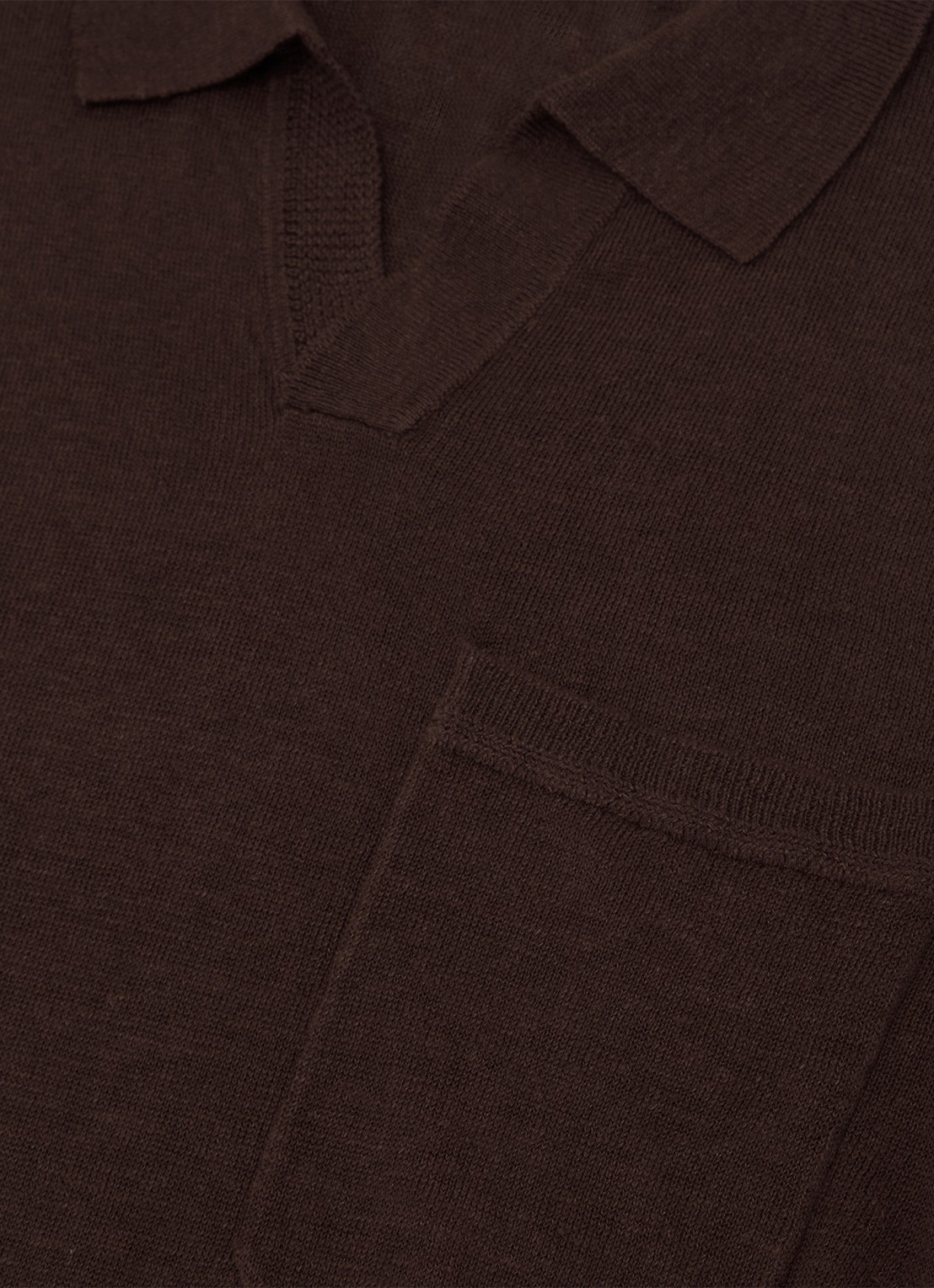 Reiss Oaklands regular fit polo van linnen - detail 5 chocoladebruin