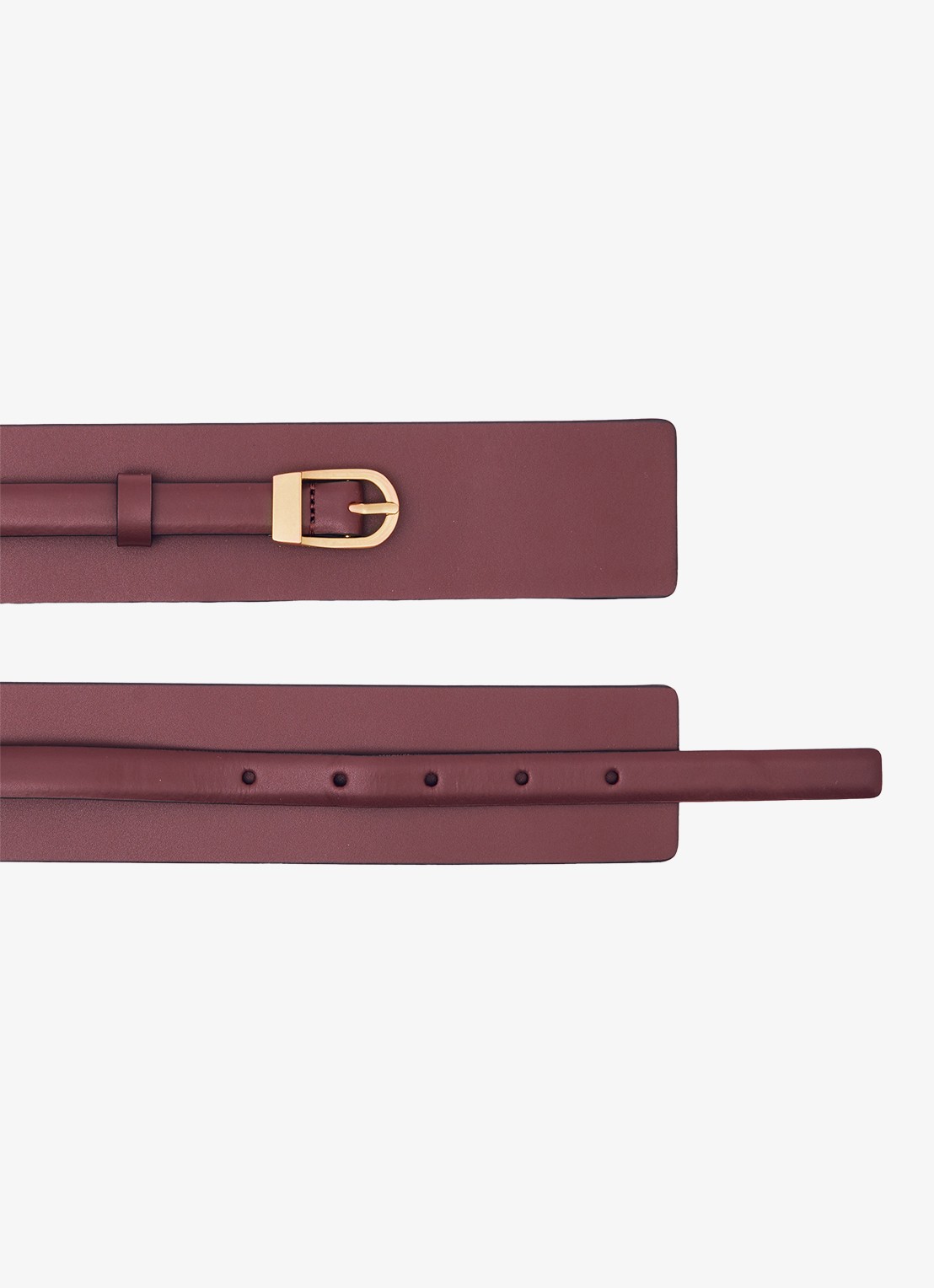 Reiss Odell tailleriem van leer  - detail 4 roodbruin