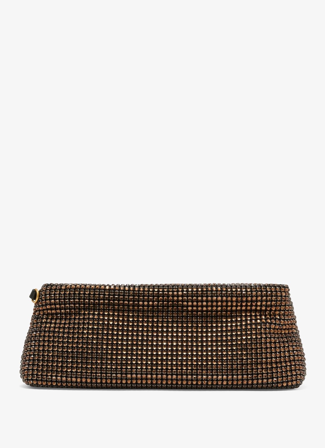 Reiss Olga clutch met kristallen details - achterkant 5 chocoladebruin