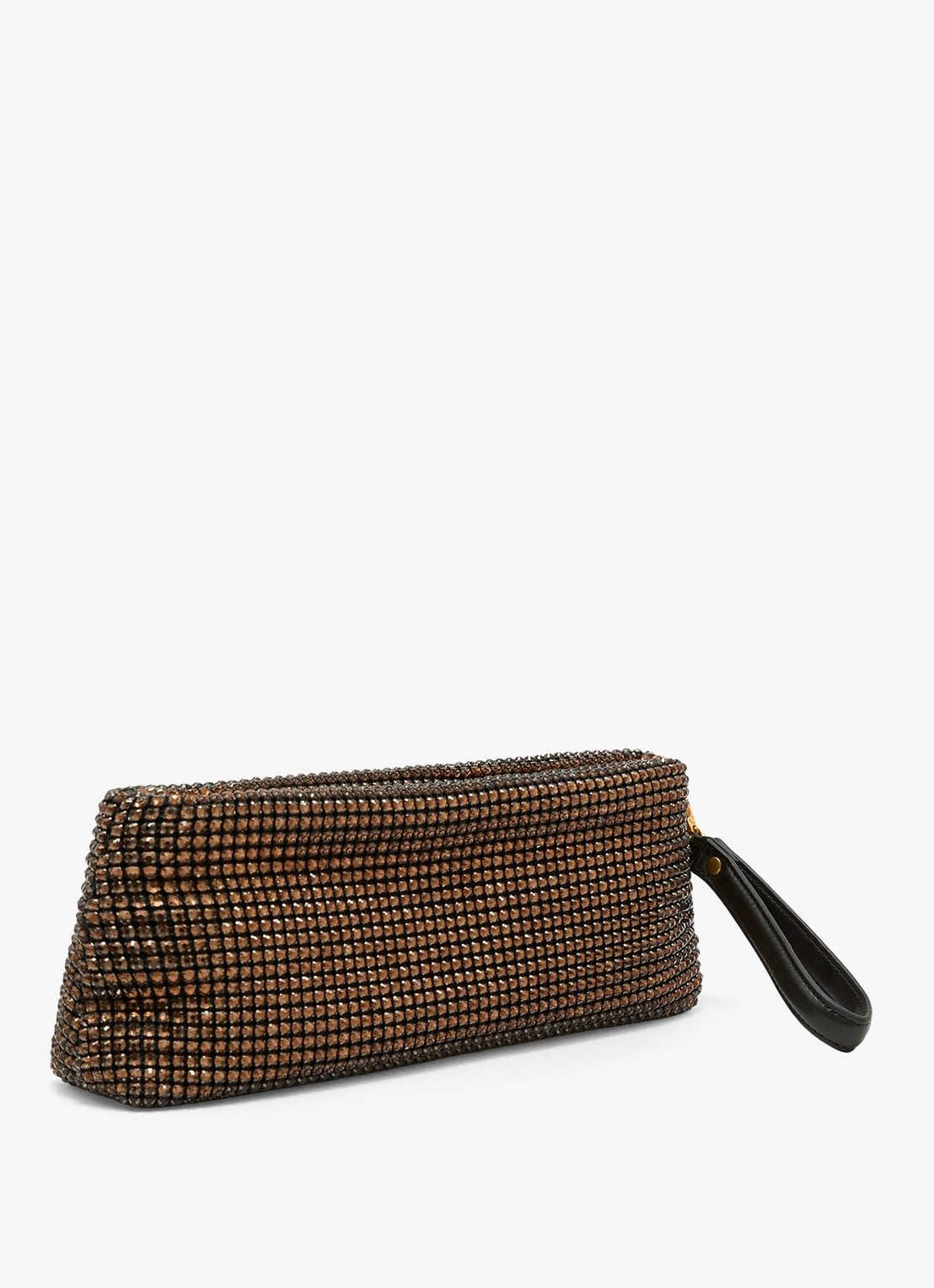 Reiss Olga clutch met kristallen details - detail 4 chocoladebruin