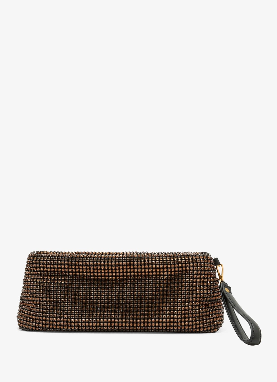 Reiss Olga clutch met kristallen details - voorkant 6 chocoladebruin