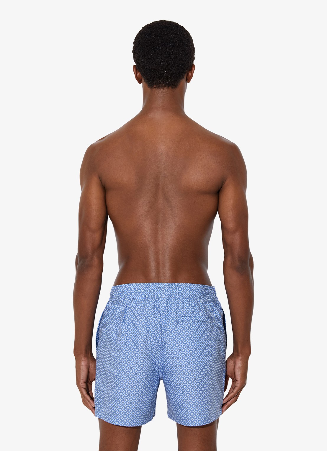 Reiss Orient zwemshort met grafische print  - achterkant 6 blauw