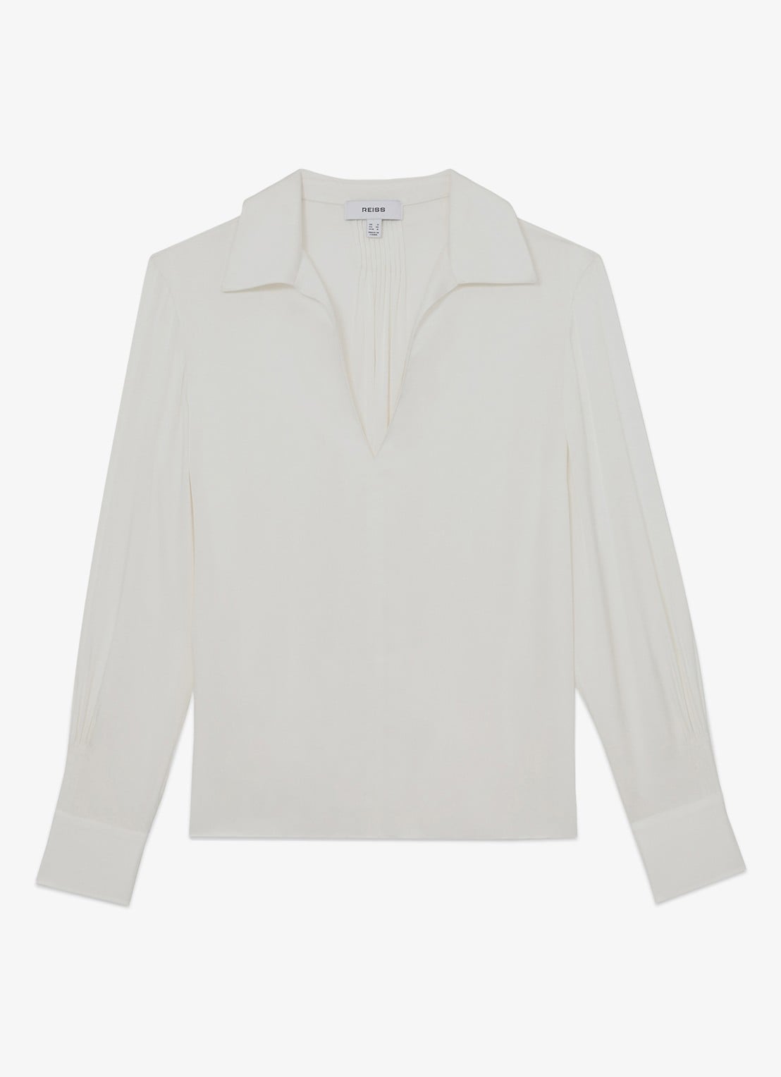 Reiss Orla tuniek in zijdeblend met kraag - voorkant 6 wit